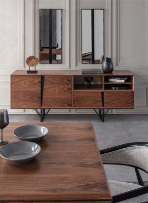 Buffet dressoir kast commode houten kast bruin hout eetkamer