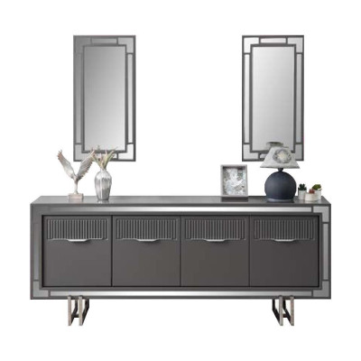 Houten kast Dressoir Sideboard Grijs Kast Commode Hout Eetkamer