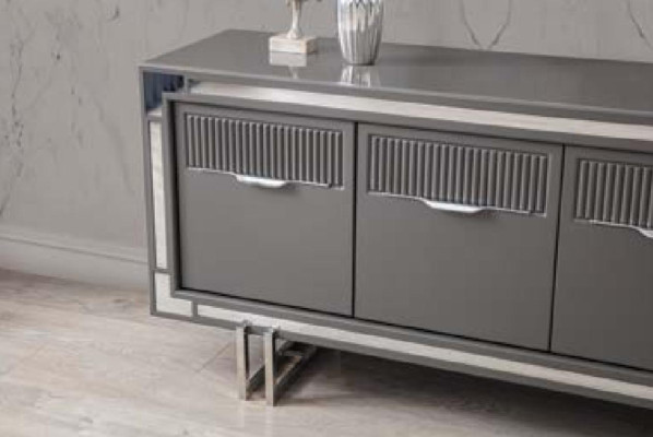 Houten kast Dressoir Sideboard Grijs Kast Commode Hout Eetkamer