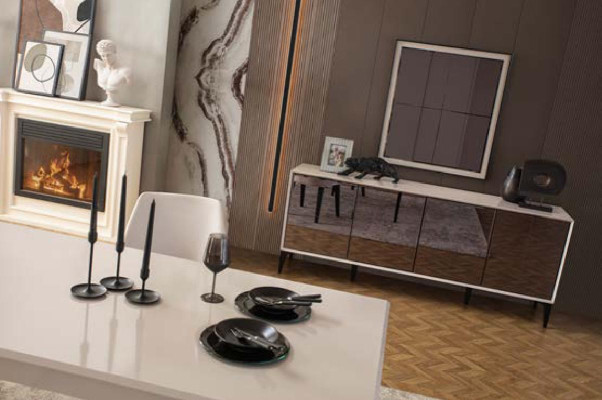 Dressoir luxe dressoir kast commode houten kast hout wit modern
