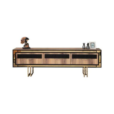 Woonkamer dressoir TV-standaard RTV laag tv-meubel woonwand hout bruin meubels