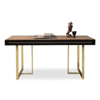 Houten eettafel eettafel tafel eetkamer eetgedeelte hout bruin