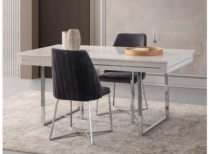 Moderne Eettafel Eettafel Tafel Eetkamer Uitschuifbaar Hout Wit.