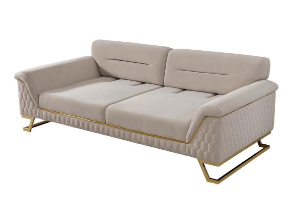 Woonkamer 3-zits design fauteuil Luxe gestoffeerd textiel suite