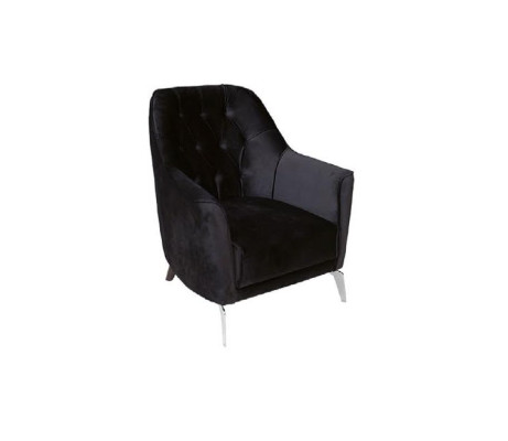 Modern woonkamerset 2 zachte Chesterfield banken + moderne zwarte fauteuil