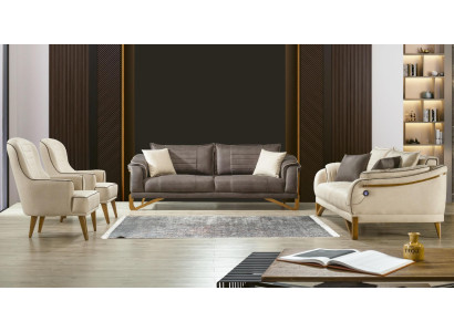 Sofa set bankstel set 3 + 3 + 1 + 1 zitplaatsen bekleding set meubels zitkussen 4 stuks