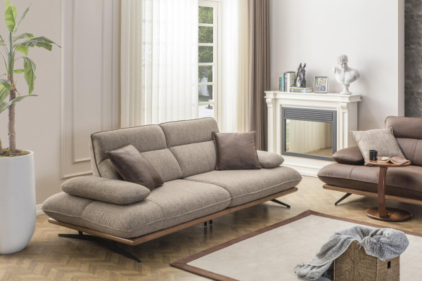 Bankstel Bankstel 4+3+1 Zits fauteuil Luxe kunstleer Bruin Groep