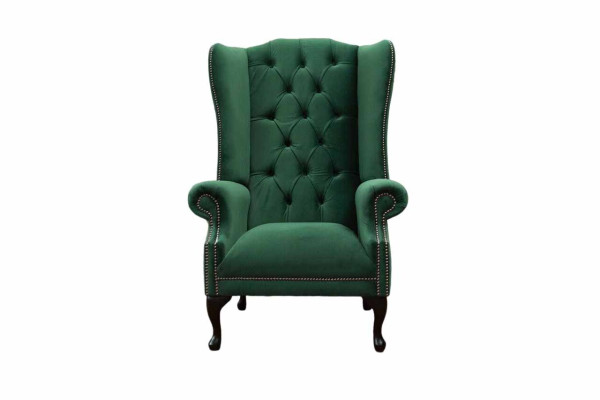 Groene oorfauteuil Fauteuil Ontwerp Bekleedbank Chesterfield Textiel Woonkamer