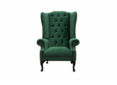Groene oorfauteuil Fauteuil Ontwerp Bekleedbank Chesterfield Textiel Woonkamer