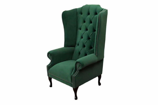 Groene oorfauteuil Fauteuil Ontwerp Bekleedbank Chesterfield Textiel Woonkamer