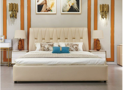 Bed 2x Nightstand 3-piece Bedroom Set Design Modern Luxury Bed Set New