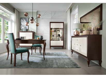 Compleet set eettafel + 6 stoelen eetkamer set decoratieve eetgroep houten tafel