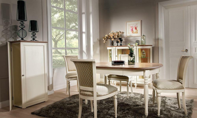 Stel eettafel 4x stoelen leunstoel set tafels eetkamergroep 5-delig
