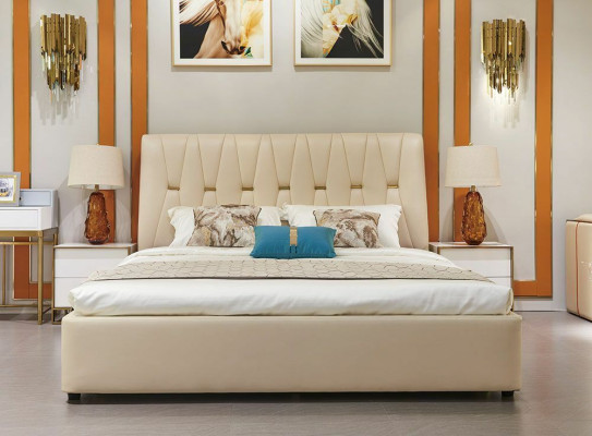 Tweepersoonsbed Bed Huwelijksbed Ontwerp Luxe Luxe Bed Gestoffeerd Bed Design Bedden