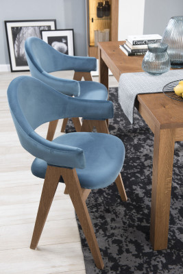 Luxe fauteuil set 8x stoelgroep zit leunstoelen set massief hout