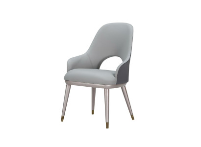 Ligstoelstoelen Ontwerpmeubels Luxe Eetkamerstoelen Roestvrijstaal Grijze lederen stoel Edele