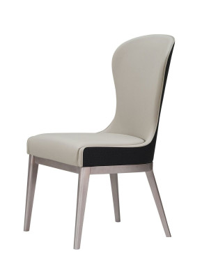 Luxe fauteuil stoelen Design meubels Eetkamer Roestvrij staal Grijs Leren stoel Edel