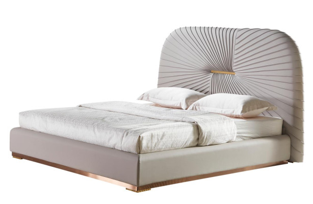 Tweepersoonsbed Slaapkamer Beige Nieuw Creatief Modern Design Meubels Hout Luxe Bedden