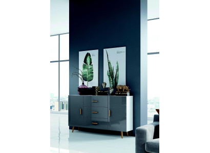 Ladenkast woonkamer kast 140cm XL lage borden moderne houten dressoir sideboard