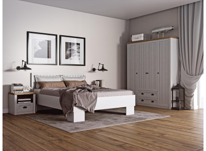 Bed Nachtkastje Kleerkast 4-delig Slaapkamer Set Design Art Deco Landhuis