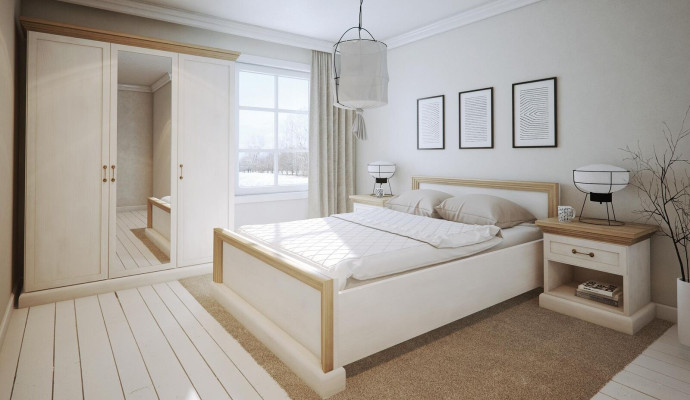 Slaapkamer set ontwerp Modern Luxe Bedden Bed Nachtkastje Kledingkast 4-delig