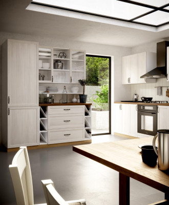 Keukenblok Lijn Kast Keukenblok Hoge kast Plank Opslag Keuken nieuw