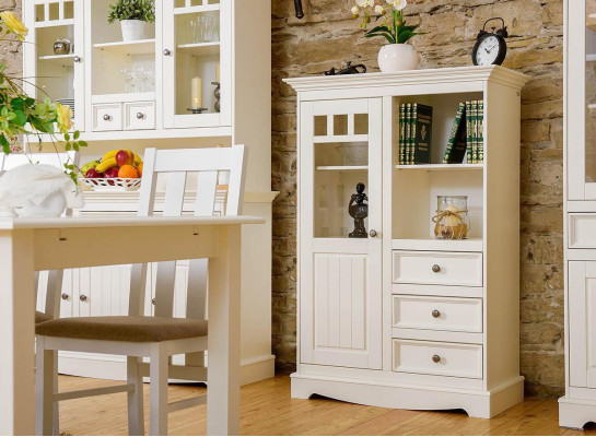 Dressoir in landelijke stijl Woonkamer Wandplanken Houten planken boekenkast Kast