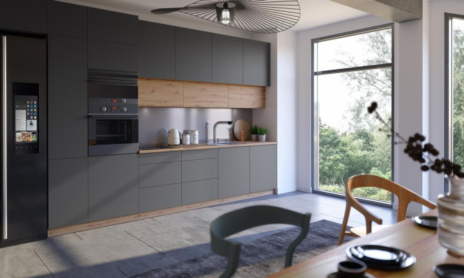 Moderne keukenreeks keukenschrank ontwerpmeubels op maat keukenblok grijs