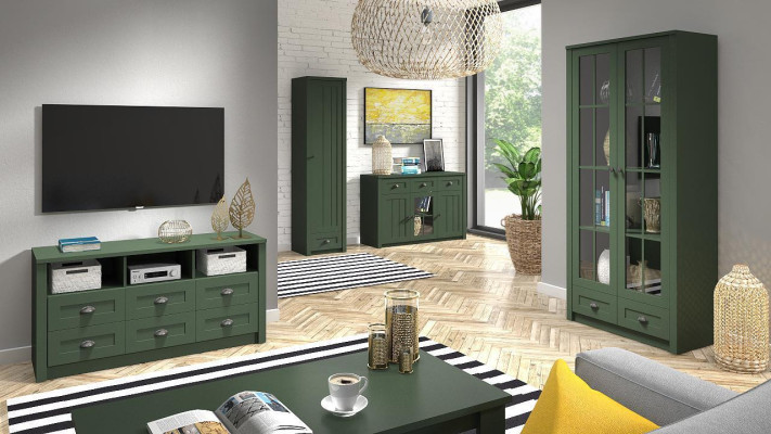 Landhuis vitrinekast vitrine handgemaakt woonkamer kast hout vitrine nieuw