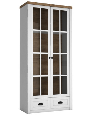 Klassieke glazen bar houten kast glazen kast vitrine vitrinekast woonkamer