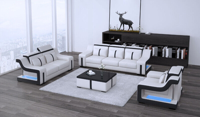 Sofa bank Bank stofbank bankstel 3+2 lederen banken banken compleet