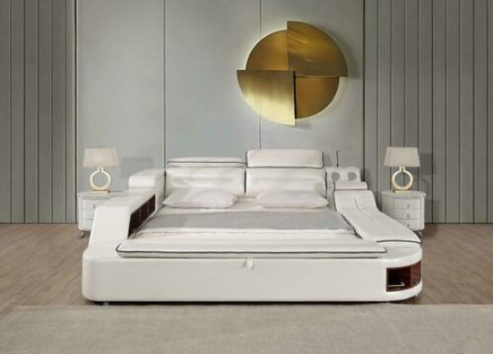 Luxe bed met leren bedden 180x200 multifunctioneel slaapkamerbed.