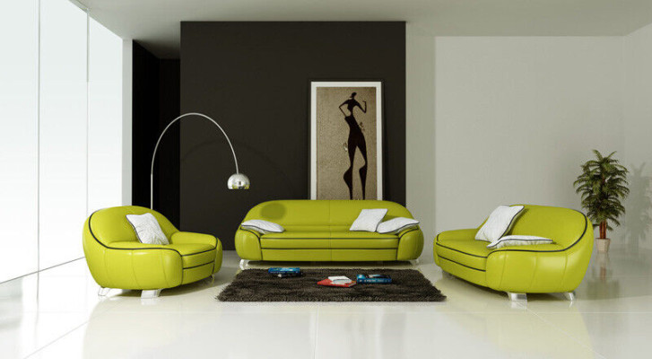 Leren bank Bank Bankstel 3+2-zits sets Design Modern Sofa