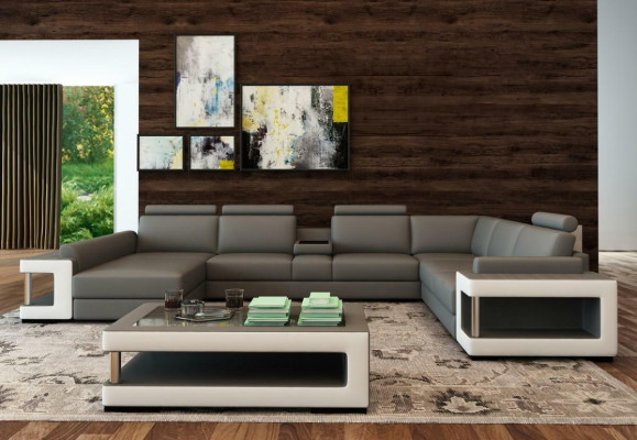 Woonlandschap Luxe Trend Collectie Bank Leren Bank Sofa U-vormige Zitplaats