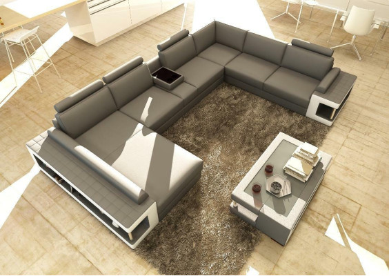 Woonlandschap Luxe Trend Collectie Bank Leren Bank Sofa U-vormige Zitplaats