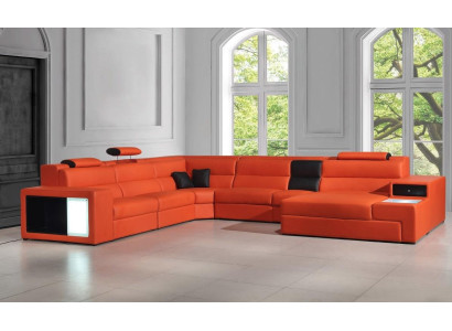 Hoekbank leren bank Groot xxl U-vormige woonlandschap Sofa Decor Bankstel