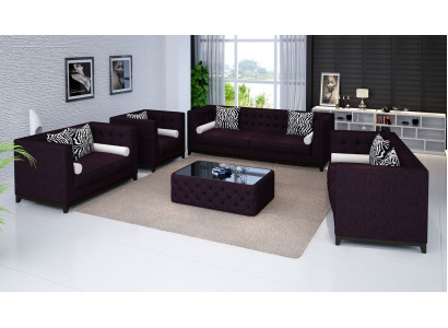 Bankstel lederen bank bank bankstellen set bank bekleding bank 4-delig fauteuil