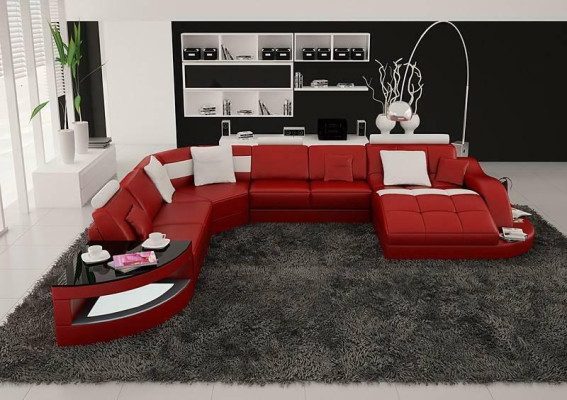 Designer woonlandschap set hoekbank U-vorm bank hoekbank gestoffeerd