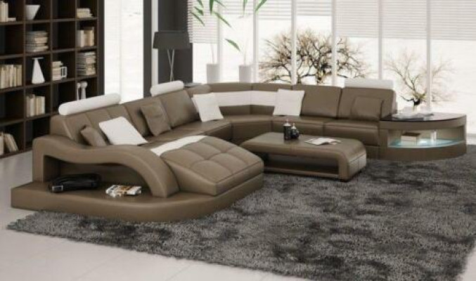 Designer woonlandschap set hoekbank U-vorm bank hoekbank gestoffeerd