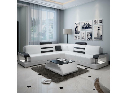 Designer Bank Bank Hoekbank Bekleding Woonkamer Bankstel Leer Textiel