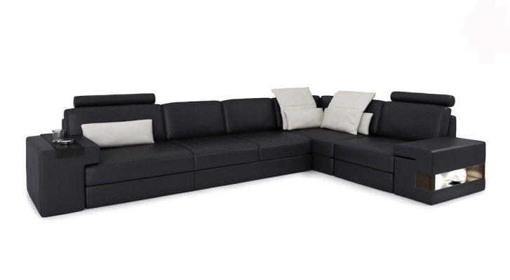 Leren bank Bank Moderne bekleding Leer Ontwerp Hoekbank Bank Textiel