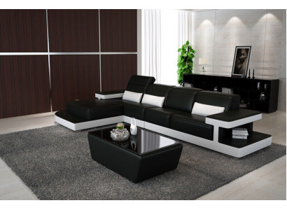 Leren moderne bank woonlandschap decor lederen bankstel bank L-vorm