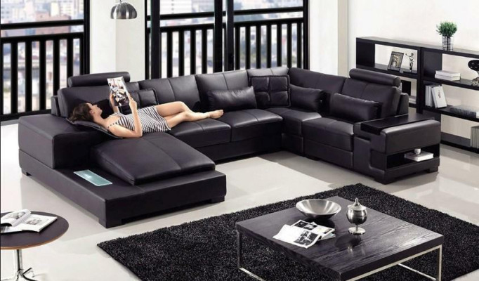Bankstel woonlandschap U-vormige hoekbank bankstel bekleding hoekbank nieuw