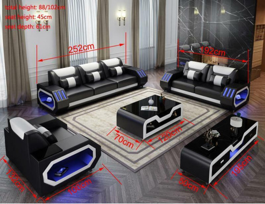 Leren bank Bank Bankstel 3+2 Set Design Moderne Bank Zitplaatsen Nieuw