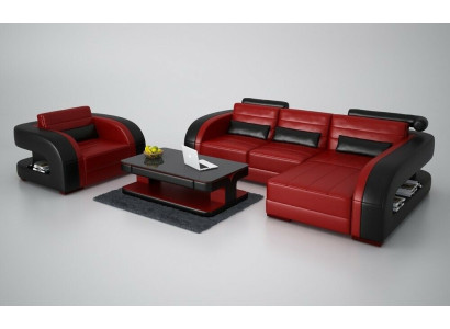 Moderne hoekbank in L-vorm bekleding Zitting Hoekbank + Fauteuil Bankstellen