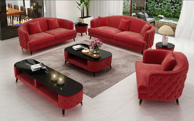 Luxe bankstel bank bekleding set zitbank 3-delige bankstel 321 zitplaatsen.