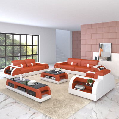 Sofa set bekleding 321 zits stel design banken banken leer modern