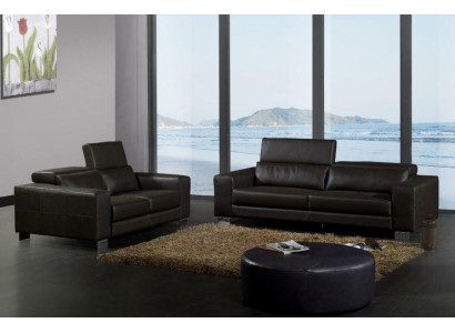 Sofaset 3+2+1-zits set Design Banken In Lederen Bekleding Couchen Relax