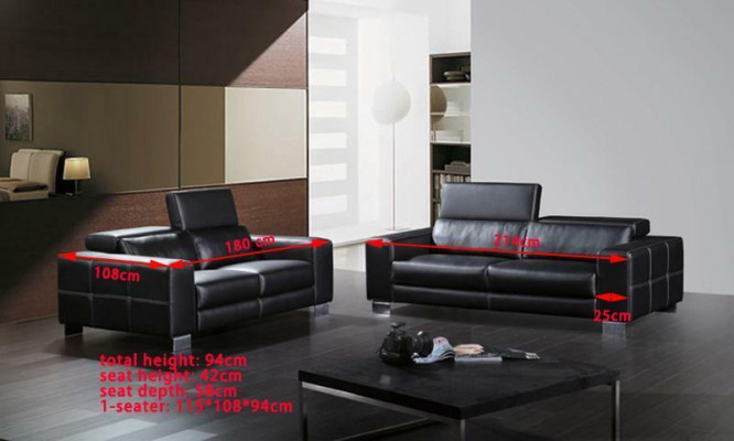 Sofaset 3+2+1-zits set Design Banken In Lederen Bekleding Couchen Relax