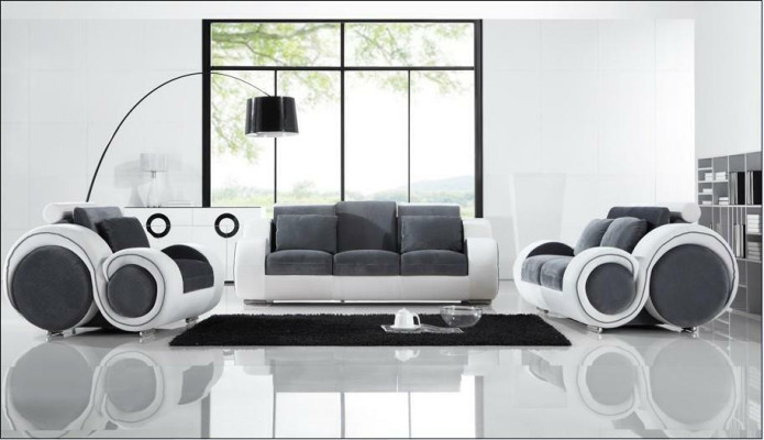 Moderne bankstel 3+2+1 zits set Design banken Beklede banken Textiel